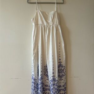 REVOLVE White and Blue Maxi Dress